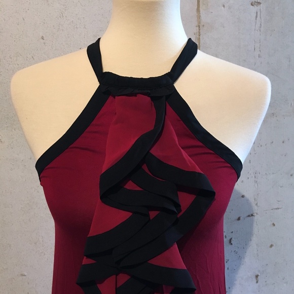 NEW LIMITED Halter Ruffle Red Black Tank Small - Picture 2 of 8